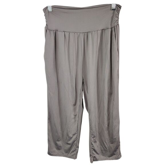 UEU Womens Size M Gray Solid Skin Friendly Pull On Loose Yoga Pants - Picture 1 of 10